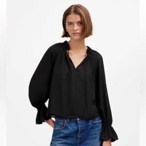 Madewell Long-Sleeve Tie-Neck Top
